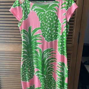 Lilly Pulitzer Loren Pink and Green Pineapple Dress